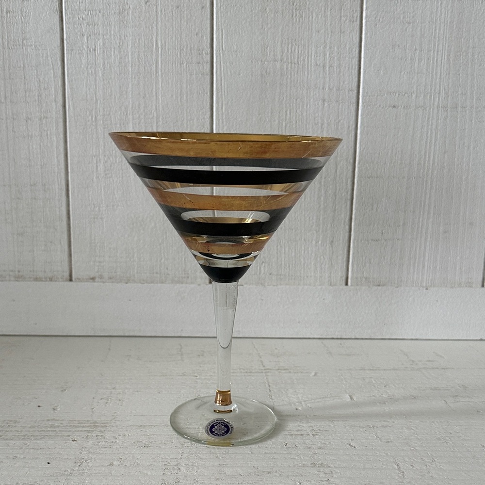 Set of four Panache Clear and Gold Stem Glass